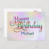 HOOG BIRTHDAY - tekstontwerp + uw eigen ideeën Briefkaart (Voorkant / Achterkant)