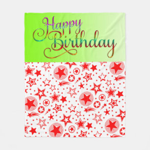 HOOG BIRTHDAY - tekstontwerp + uw eigen ideeën Fleece Deken