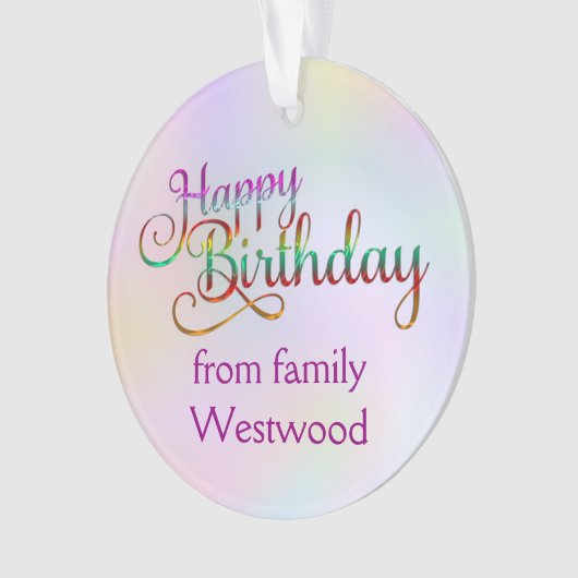 HOOG BIRTHDAY - tekstontwerp + uw eigen ideeën Ornament (voorkant)