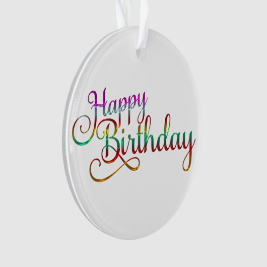 HOOG BIRTHDAY - tekstontwerp + uw eigen ideeën Ornament (voorkant)