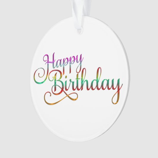 HOOG BIRTHDAY - tekstontwerp + uw eigen ideeën Ornament (voorkant)