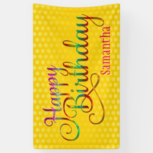 HOOG BIRTHDAY - tekstontwerp + uw eigen ideeën Spandoek (Verticaal)