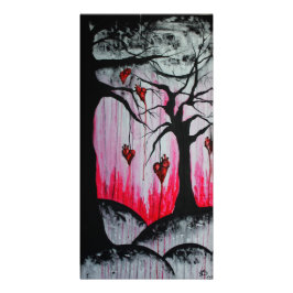 Hoog- en droge Heart-bomen Surreal-Gothic Foto Afdruk