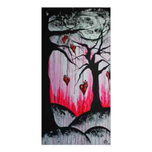 Hoog- en droge Heart-bomen Surreal-Gothic Foto Afdruk