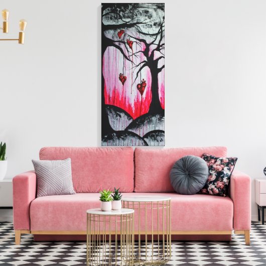 Hoog- en droge hemelbomen harten surrealistische G Canvas Afdruk (Insitu (Woonkamer))