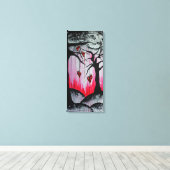 Hoog- en droge hemelbomen harten surrealistische G Canvas Afdruk (Insitu (Houten vloer))