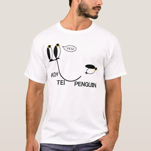 Hoog en Laag JaNee Pinguïn T-shirt (Voorkant)