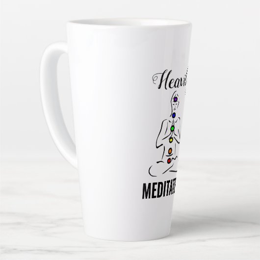 Hoog geMediteerde Chakra Meditation Latte Mok (Linkerhoek)