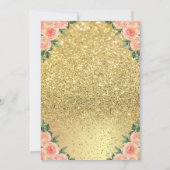 Hoog Hiel, glas, goudglitter Floral Retirement Kaart (Achterkant)