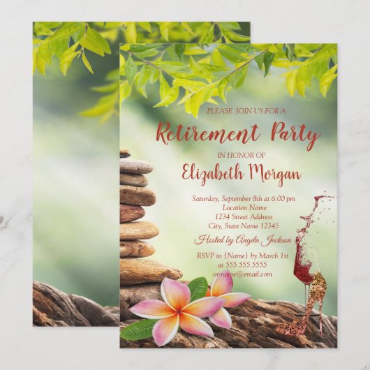 Hoog Hiel, glas, Zen Stones Landscape Retirement Kaart (Voorkant / Achterkant)