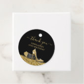 Hoog hiel Hartelijk dank Gold Black Birthday Bedankjes Labels (In situ)