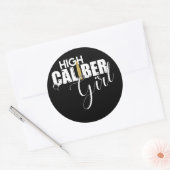 Hoog Kaliber Meisje Lady Pistool Lover Ronde Sticker (Envelop)