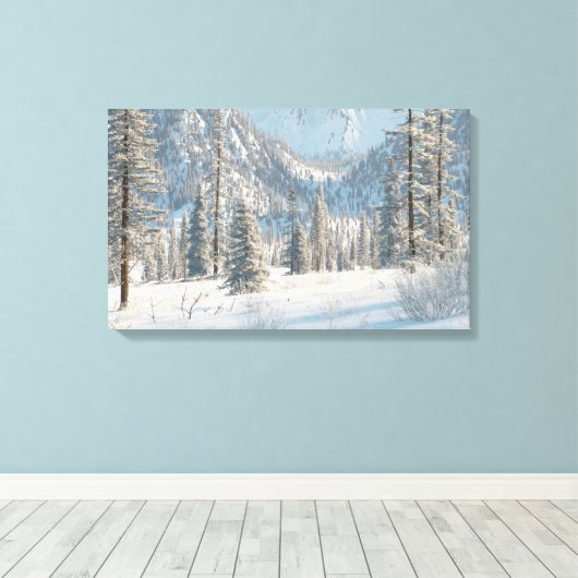 Hoog land (winter) canvas afdruk (Insitu (Houten vloer))