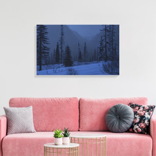 Hoog land (winter/nacht) canvas afdruk (Insitu (Woonkamer))