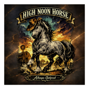 Hoog noon paard -  perfect poster