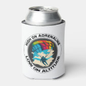 Hoog op adrenaline, laag op hoogte - Skydiving Blikjeskoeler (Blikje Voorkant)