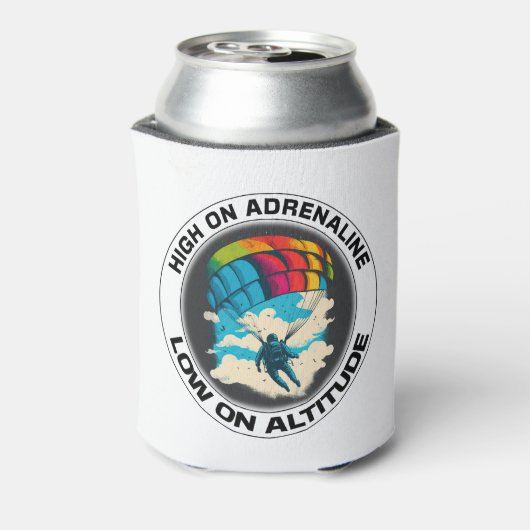 Hoog op adrenaline, laag op hoogte - Skydiving Blikjeskoeler (Blikje Achterkant)