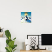 HOOG OP EEN BESNEUWDE BERG POSTER (Thuiskantoor)