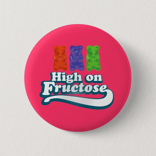 Hoog op fructose ronde button 5,7 cm (Voorkant)