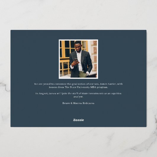 Hoog profiel | Aankondiging van het Afstuderen Fot (Achterkant)