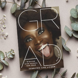 HOOG SCHOOL-AFSTUDEERDER | White Modern Photo-teks Aankondiging