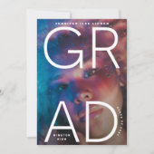 HOOG SCHOOL-AFSTUDEERDER | Witte Vet Foto tekst Aankondiging (Voorkant)