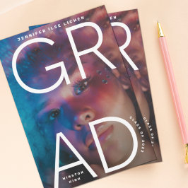 HOOG SCHOOL-AFSTUDEERDER | Witte Vet Foto tekst Aankondiging