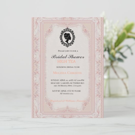 hoog theetuinfeest, mooie zachte pastel  kaart (Staand voorkant)