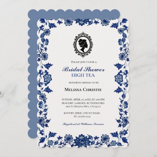 hoog theetuinfeest, mooie zachte pastel kaart (Voorkant / Achterkant)