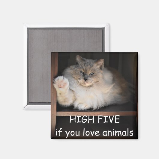 HOOG VIJF als je van dieren houdt, Magneet (Voorkant / Achterkant)