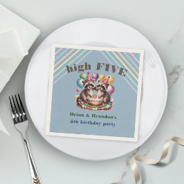 hoog vijf verjaardag tweeling mapache servet