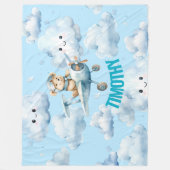 Hoog vliegen met Teddy de piloot Fleece Deken (Voorkant)