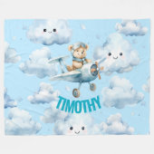 Hoog vliegen met Teddy de piloot Fleece Deken (Voorkant (Horizontaal))