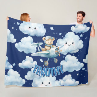 Hoog vliegen met Teddy de Piloot Fleece Deken