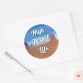 Hoog woestijnleven ronde sticker (Envelop)