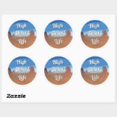 Hoog woestijnleven ronde sticker (Vel)