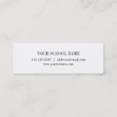 Hoogacademisch afstuderen, klasse van naamkaart contactkaartje (Achterkant)