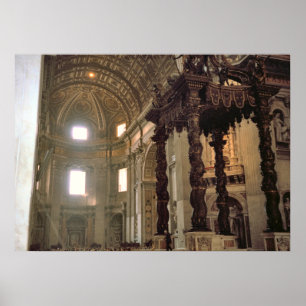Hoogaltaar Sint-Peter Basilica, Vaticaan, Rome Poster