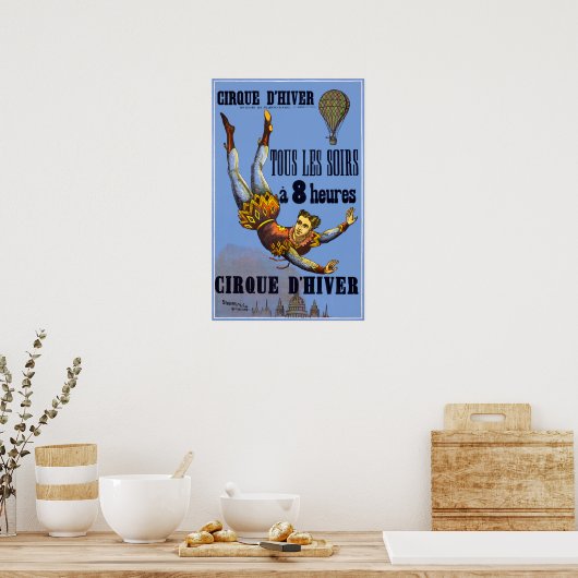  hoogduikballon Franse Circus Poster (Keuken)
