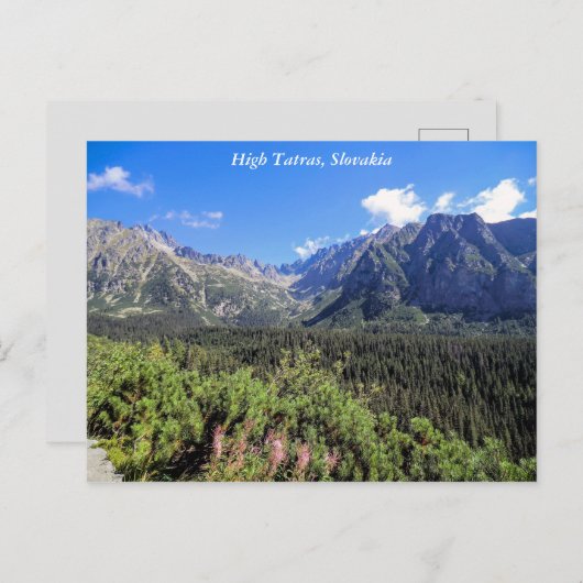 Hooggebergte in Tatra, Slowakije, Briefkaart (Voorkant / Achterkant)