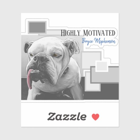 Hooggemotiveerde buldog sticker (Vel)