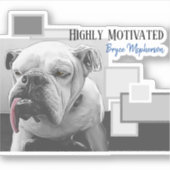 Hooggemotiveerde buldog sticker (Voorkant)