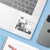 Hooggemotiveerde buldog sticker (Laptop met iPhone)