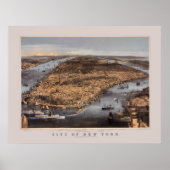 Hooggeplaatst boven New York City in 1856 Poster (Voorkant)