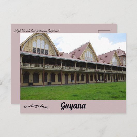 Hooggerechtshof Georgetown Guyana Briefkaart (Voorkant / Achterkant)