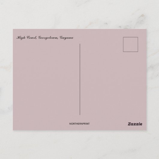 Hooggerechtshof Georgetown Guyana Briefkaart (Achterkant)
