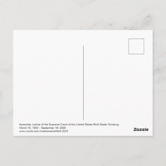 Hooggerechtshof Ruth Bader Ginsburg Briefkaart (Achterkant)