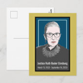 Hooggerechtshof Ruth Bader Ginsburg Briefkaart (Voorkant / Achterkant)