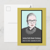 Hooggerechtshof Ruth Bader Ginsburg Briefkaart (Voorkant / Achterkant)