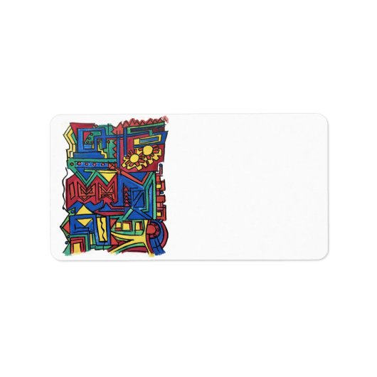 Hooggeschilderde Abstracte kunst Etiket (Voorkant)